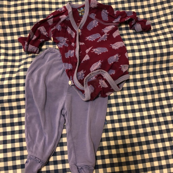 Kickee Pants Matching Sets Kickee Pants Onesie Footed Pants Set